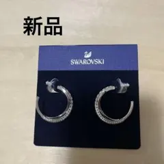 Swarovski フープピアス シルバー クリスタル装飾