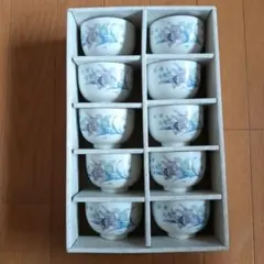 【新品未使用】陶器製 湯飲み 10個セット 花柄