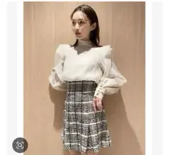 snidel ハイウエストスカショーパン ツイード