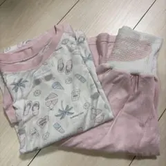 西松屋　半袖パジャマ　130 ピンク　女の子のサムネイル