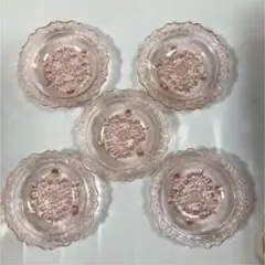 桜色の可愛いガラスの器5枚セット