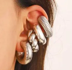 お得！シルバー イヤーカフ 4個セット