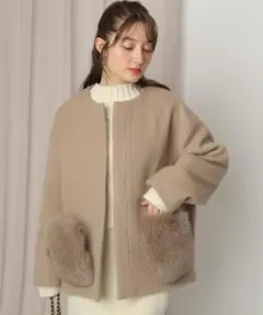 アプワイザーリッシェ2WAYポケファーノーカラーコート