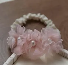 ベビーキッズヘアバンド　髪飾り　可愛い　0歳から3歳　お祝い　お花　ピンク