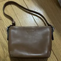 COACH ブラウン レザー ショルダーバッグ