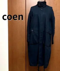 ✨coen✨ロングスモックコート　ブラック　フリーサイズ　黒