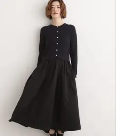 ワンピース ロング丈 ドッキングワンピース