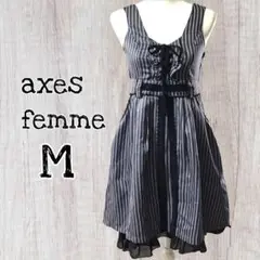 axes femme ノースリーブ ストライプ ワンピース Mサイズ/USED