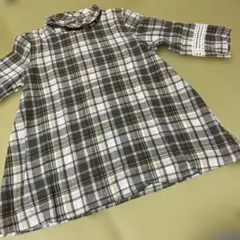 チェック柄五分袖チュニック