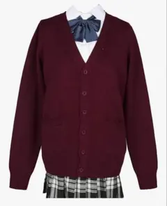 スクールカーディガン ワインレッド 女子高生 セーター 赤