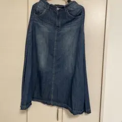 デニム フレアスカート 後ろポケット付き