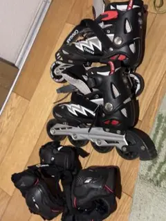 Cougar インラインスケート ブラック/レッドセット