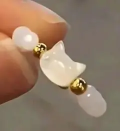 【White】猫型チャーム リング