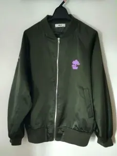 オリーブグリーン ジップアップジャンパー