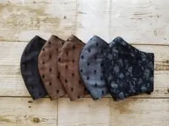 ★SALE★ハンドメイド　花柄レースマスク　3色5枚セット