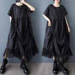 大きいサイズ ワンピース　レース　シアー　レディース 春夏　 新品 半袖　秋;t