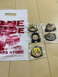 ONE PIECE ラバーキーホルダー 麦わらの一味　5個セットおまけ