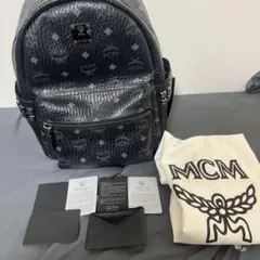 MCM スタッズ付き ブラックリュック