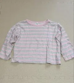 西松屋 ピンクボーダーカットソー 100