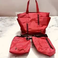 ☆美品☆ジャックバニー 大容量カートバッグ シューズケース付きレッド　バラ売り可のサムネイル