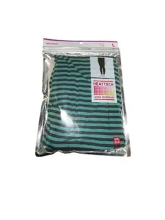 UNIQLO ヒートテック　タイツ　キッズLサイズ ネイビー×グリーン　ボーダー