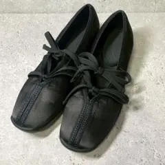 【未使用】ルタロン　【24.5】 ダブルリボンバレリーナ ドット　ブラック 未使用】ルタロン 【24.5】 ダブルリボンバレリーナ ドット ブラック