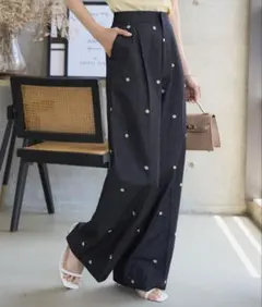 新品 kobe lettuce 刺繍ワイドデニムパンツ