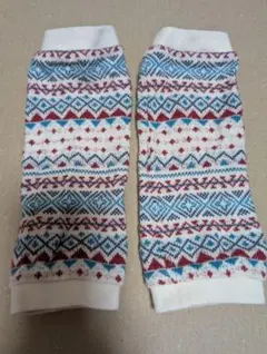 ベビーレッグウォーマー 幾何学模様　　 春秋用　日本製