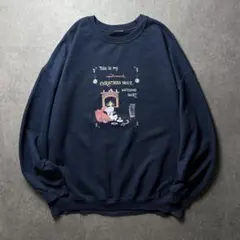 アメリカ古着　Peanuts クリスマス　キャラクター　　ホリデー　ネイビー