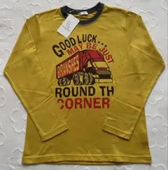 【新品】BRANSHES トラックプリント ロンT マスタード 150