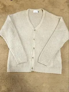 CAL O LINE カーディガン ベージュ L 美品 1〜2回着用 リブ編みのサムネイル