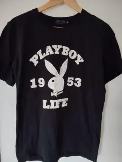 希少 両面プリント PLAYBOY プレイボーイ Tシャツ 黒 L ストリートのサムネイル