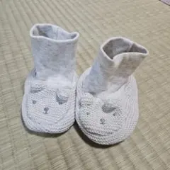 グレー クマ顔デザイン ベビー靴下
