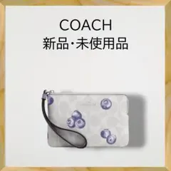 COACH コーナー ジップ リストレット　ブルーベリーCO-207