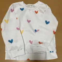 ☆美品☆SHEIN KIDS☆ホワイト☆ハート柄☆ロンTトレーナー☆7Y☆