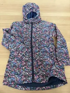 美品　女の子　H&M 花柄フード付きジャケット　128cm 7-8y ネイビー