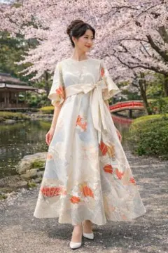 とおん様専用品です。振袖着物リメイクワンピース正絹着丈131身幅60