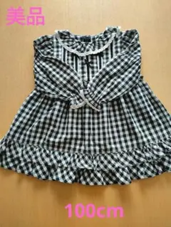 シャーリーテンプル　美品　フリルが可愛いギンガムチェックのワンピース