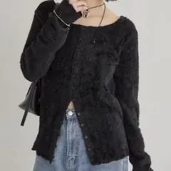 mystic シャギーリブカーディガン　ニット　mline