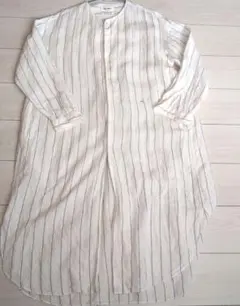 美品】Max Mara マックスマーラストライプ シャツワンピ リネン 40