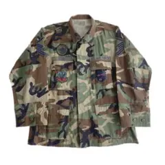 96年US ARMY ウッドランドカモ コンバットジャケット L BDU 古着