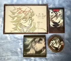 鬼滅の刃　ダイニング お楽しみくじ　クリアカード　チェキ 缶バッジ童磨4点セット