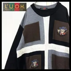 デザインニット ヴィンテージニット 総柄デザイン レトロ VINTAGE 総柄