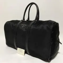 【美品】PRADA プラダ　ボストンバッグ　ナイロン　ブラック　大容量　メンズ