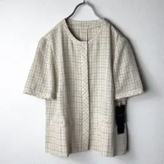 BURBERRY バーバリーロンドン　チェック　ノーカラー　デッドストック