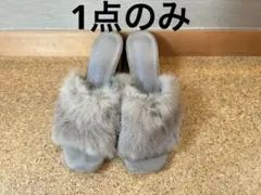 ファー　パンプス　ヒール　ミュール　厚底　サンダル　ギャル　靴