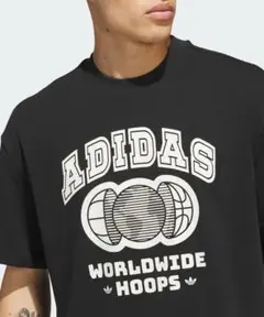 adidas ワールドワイドフープス Tシャツ 黒