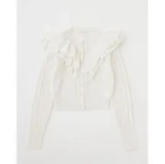 MOUSSY F/PEARL BUTTON STAND FRILL カーディガン