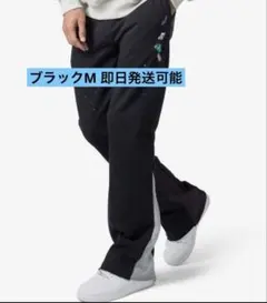 新品MNMLミニマル 黒ペイントブーツカット スウェットパンツ ブラックS