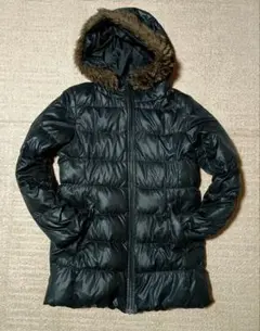 UNIQLO　ファー付きフード ダウンコート ブラック レディース Mサイズ